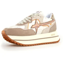 Femme W6YZ Baskets^Sneakers en Cuir Deva beiges