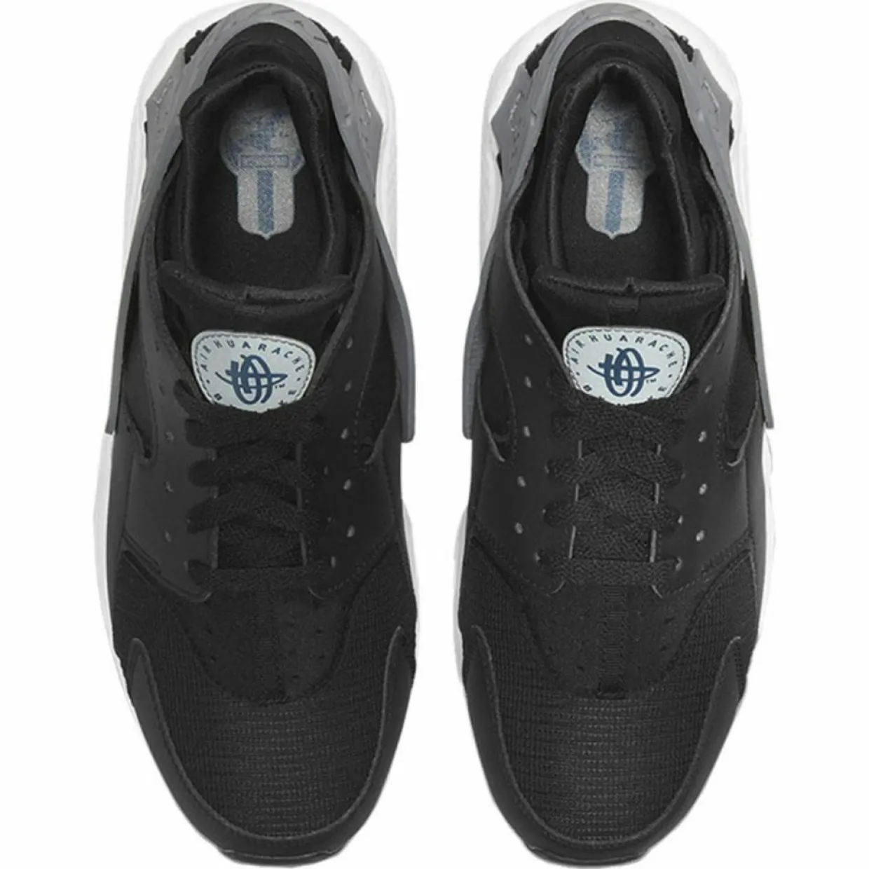 Homme Nike Baskets^Sneakers en Cuir et Mesh Air Huarache Run noir/gris