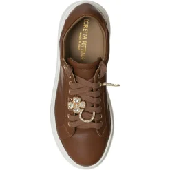 Femme Loretta Pettinari Baskets^Sneakers en Cuir Garance marron