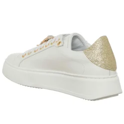 Femme Loretta Pettinari Baskets^Sneakers en Cuir Gufo blanc/doré