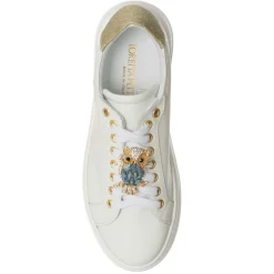 Femme Loretta Pettinari Baskets^Sneakers en Cuir Gufo blanc/doré