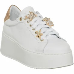 Sneakers en Cuir Ilona blanc/doré-Loretta Pettinari Online