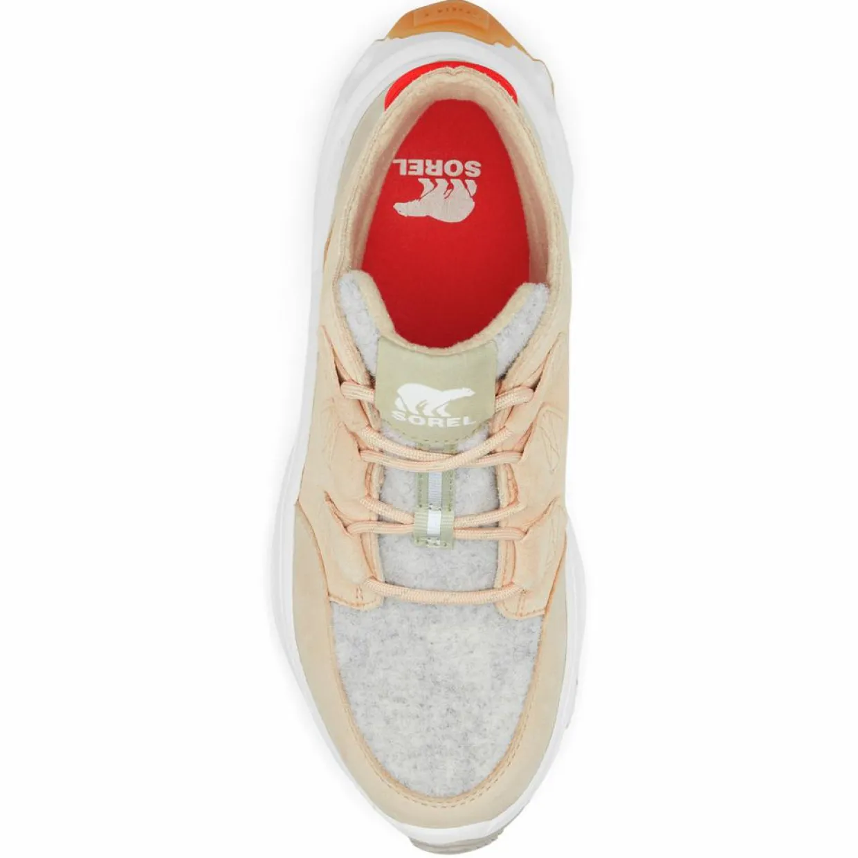 Femme Sorel Baskets^Sneakers en Cuir imperméables Kinetic™ Breakthru Caribou beiges