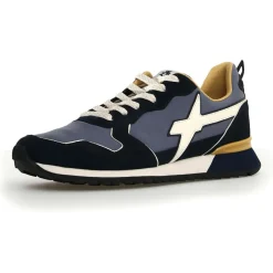 Homme W6YZ Baskets^Sneakers en Cuir Jet bleu marine