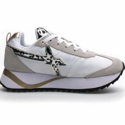 Femme W6YZ Baskets^Sneakers en Cuir Kis blanc/beige/léopard