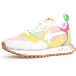 Femme W6YZ Baskets^Sneakers en Cuir Loop argentées
