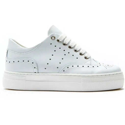 Femme British Passport Baskets^Sneakers en Cuir Luna blanches