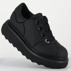 Femme Premiata Baskets^Sneakers en Cuir M6610 noires - Talon : 10.5cm