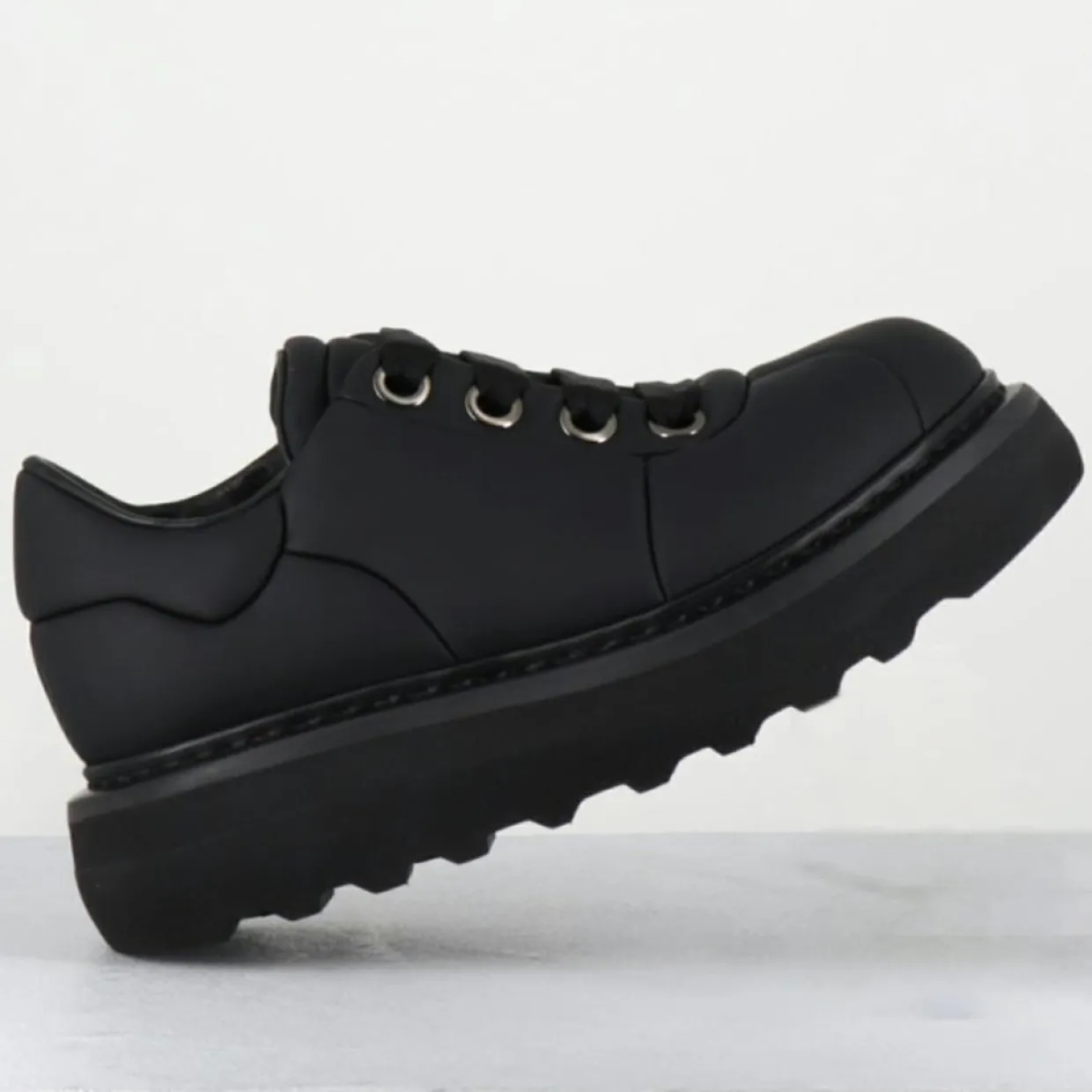Femme Premiata Baskets^Sneakers en Cuir M6610 noires - Talon : 10.5cm
