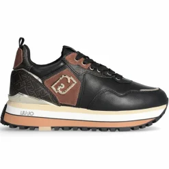 Femme Liu-Jo Baskets^Sneakers en Cuir Mahaut noir/marron
