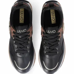 Femme Liu-Jo Baskets^Sneakers en Cuir Mahaut noir/marron
