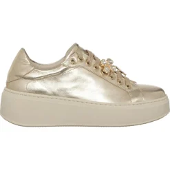 Femme Loretta Pettinari Baskets^Sneakers en Cuir Mathilde dorées