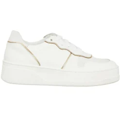 Femme Loretta Pettinari Baskets^Sneakers en Cuir Nabuk blanc/doré