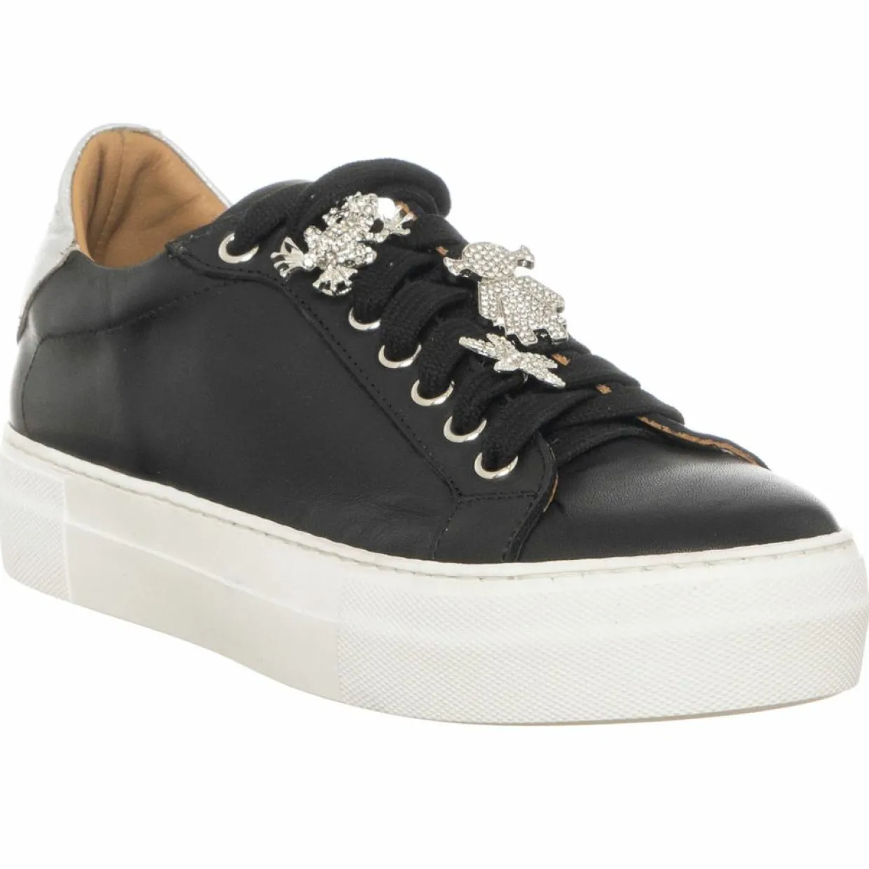 Femme Loretta Pettinari Baskets^Sneakers en Cuir Neila noires - Plateforme 3.5 cm