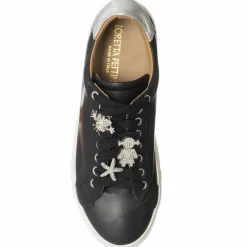 Femme Loretta Pettinari Baskets^Sneakers en Cuir Neila noires - Plateforme 3.5 cm
