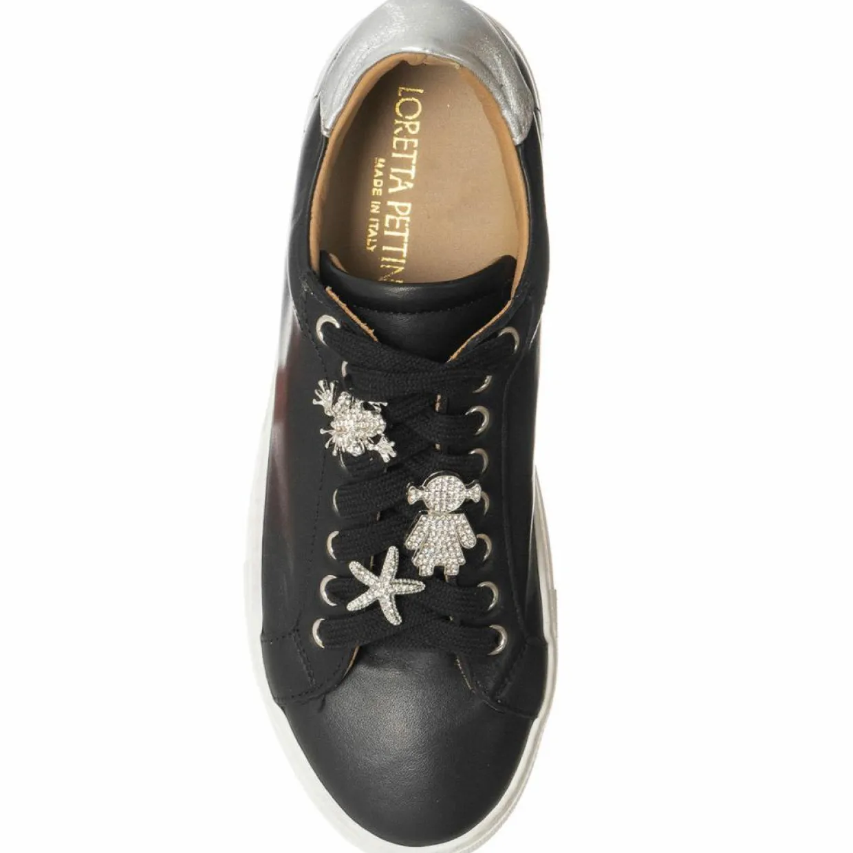 Femme Loretta Pettinari Baskets^Sneakers en Cuir Neila noires - Plateforme 3.5 cm