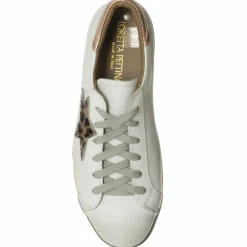 Sneakers en Cuir Olivia blanc/léopard/rose doré-Loretta Pettinari Discount