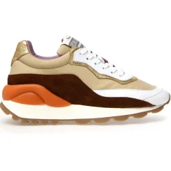 Sneakers en Cuir Pixie blanc/cognac/noir-Voile Blanche Best