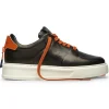 Femme Barracuda Baskets^Sneakers en Cuir Pénélope noir/orange