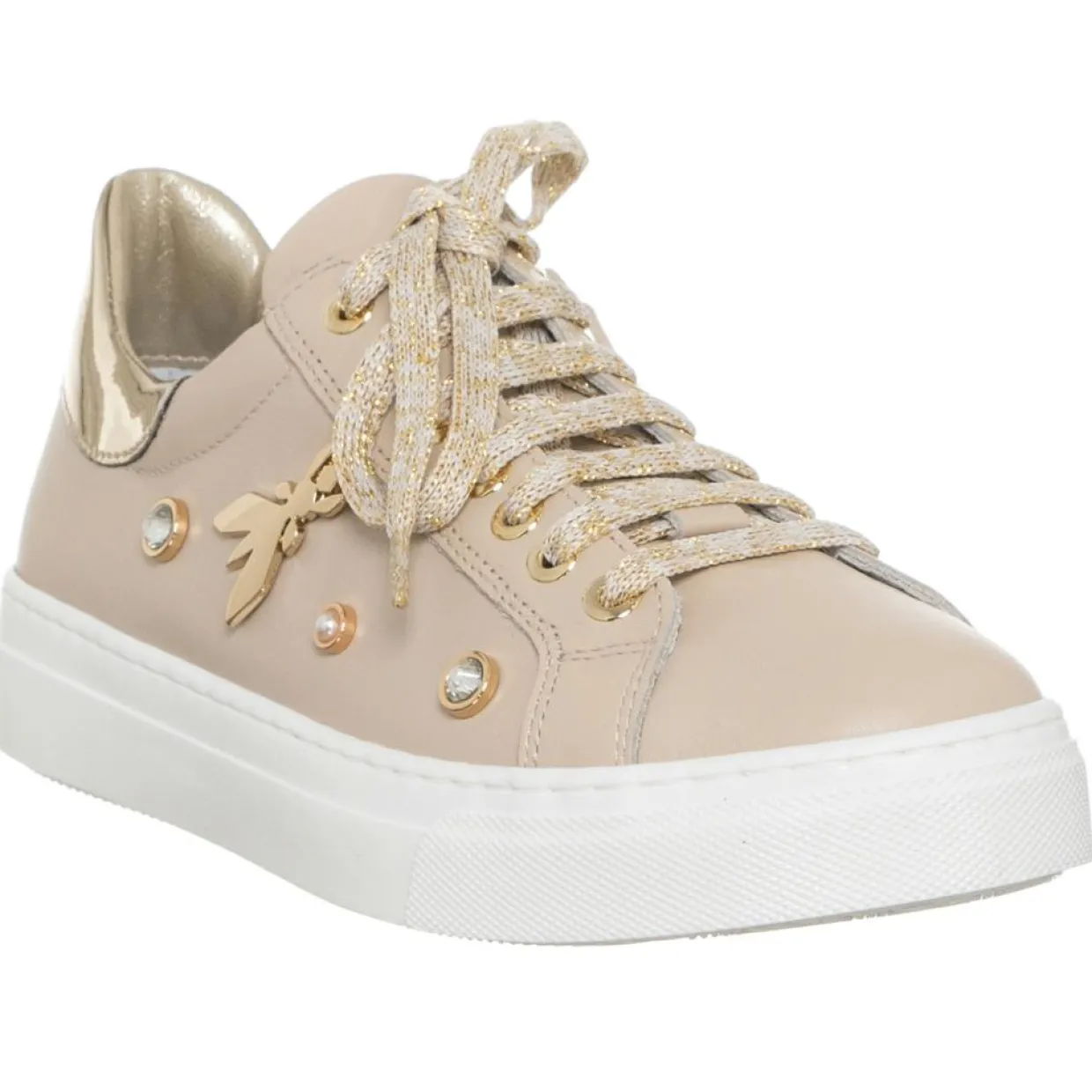 Femme Patrizia Pepe Baskets^Sneakers en Cuir Serafina beiges
