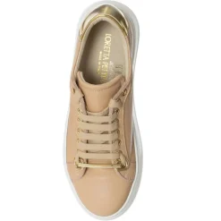 Sneakers en Cuir Sosa beige/Doré/blanc-Loretta Pettinari Sale