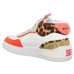 Femme Blugirl Blumarine Baskets^Sneakers en Cuir Wilow blanc/rouge/léopard