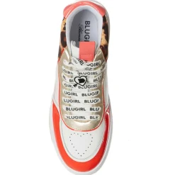 Femme Blugirl Blumarine Baskets^Sneakers en Cuir Wilow blanc/rouge/léopard