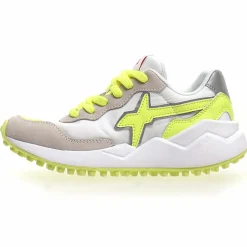 Sneakers en Cuir Wolf blanc/jaune fluo-W6YZ Sale