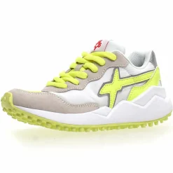 Sneakers en Cuir Wolf blanc/jaune fluo-W6YZ Sale