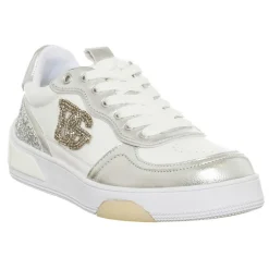 Femme Blugirl Blumarine Baskets^Sneakers en Cuir Wow blanc/argenté
