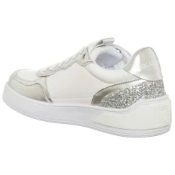 Femme Blugirl Blumarine Baskets^Sneakers en Cuir Wow blanc/argenté