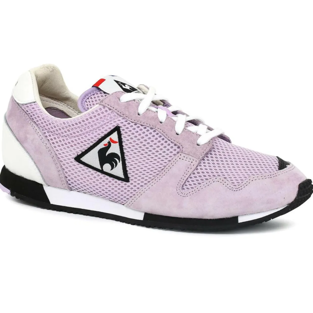 Femme Le Coq Sportif Baskets^Sneakers en Mesh & Velours de Cuir Made in France Race orchidée
