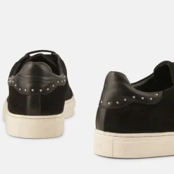 Sneakers en Velours de Cuir Clara noires-Minelli Hot