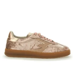 Femme Moa Concept Baskets^Sneakers en Velours de Cuir Club rose metallisé