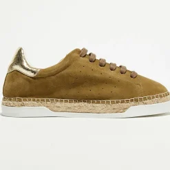 Sneakers en Velours de Cuir Lancry kaki-Canal Saint Martin Online