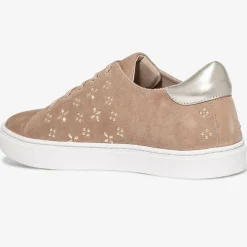Sneakers en Velours de Cuir à motifs Lauraine nude-Bocage New