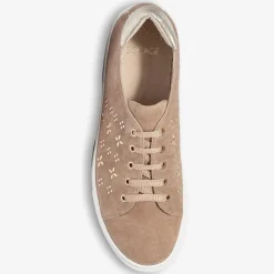 Sneakers en Velours de Cuir à motifs Lauraine nude-Bocage New