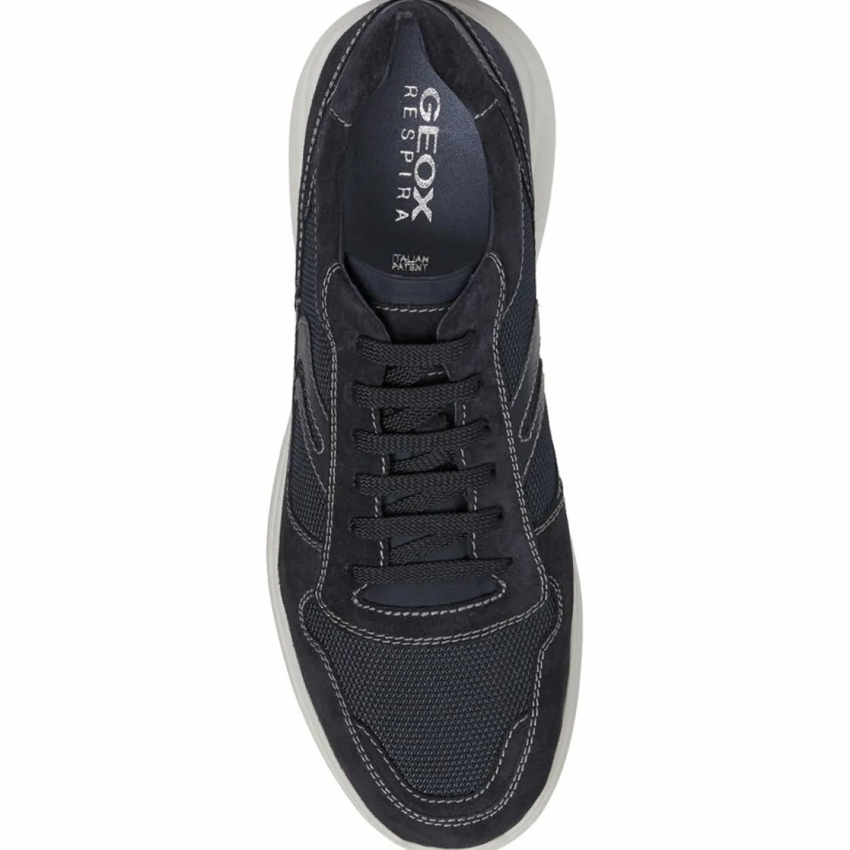 Sneakers en Velours de Cuir Sestiere bleu marine-Geox Sale
