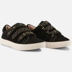 Sneakers en Velours de Cuir Lucie noires-Minelli Outlet