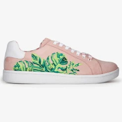 Femme Mellow Yellow Baskets^Sneakers en Velours de Cuir Faleaf roses