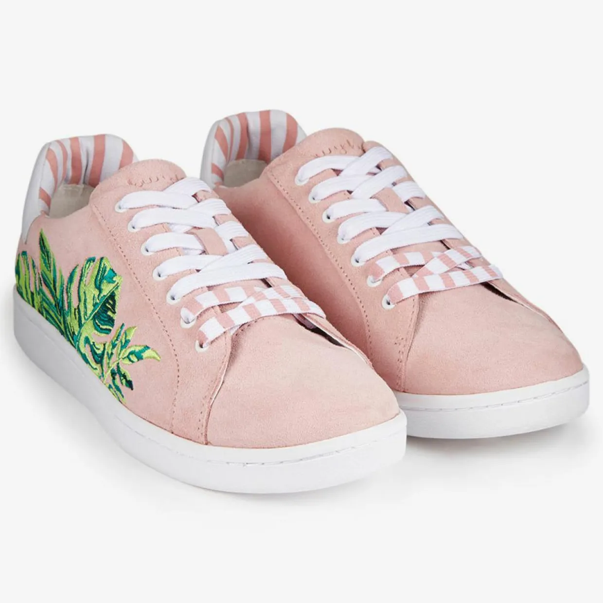 Femme Mellow Yellow Baskets^Sneakers en Velours de Cuir Faleaf roses