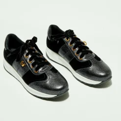 Sneakers en Velours de cuir Boy noires-Atelier Mercadal Online