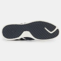 Sneakers en Velours de Cuir & Cuir Snake marine/taupe-Geox New