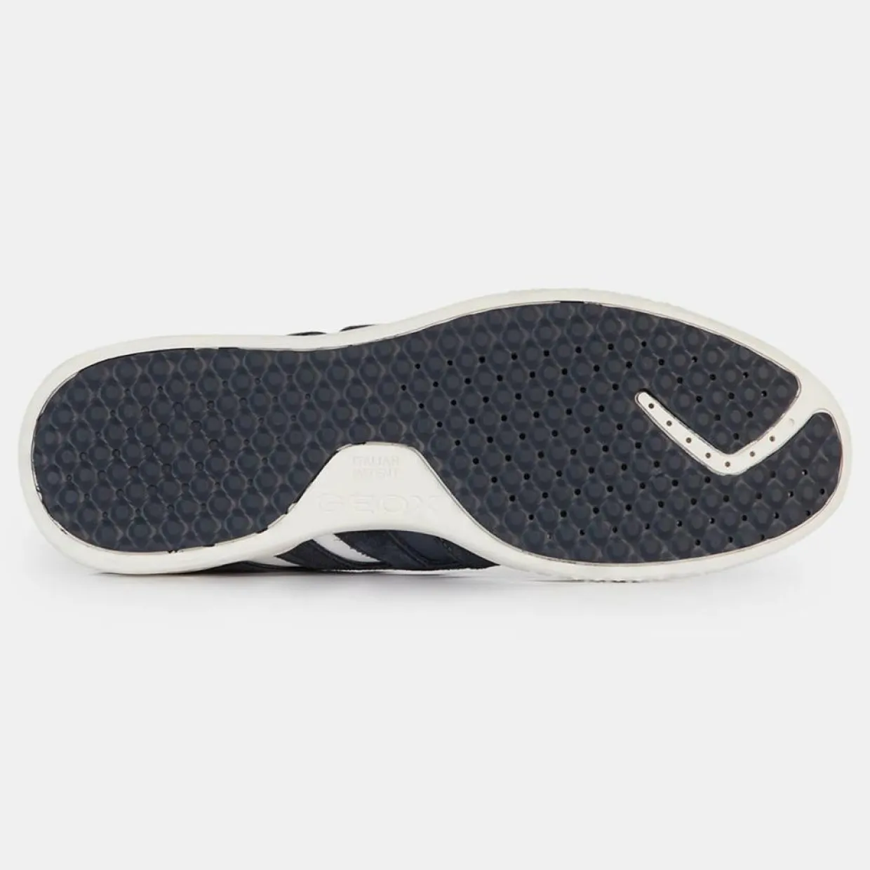 Sneakers en Velours de Cuir & Cuir Snake marine/taupe-Geox New