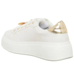 Sneakers Liz blanc/doré - Plateforme 5 cm-Loretta by Loretta Discount