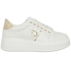 Sneakers Lona écru/doré - Plateforme 5 cm-Loretta by Loretta Discount