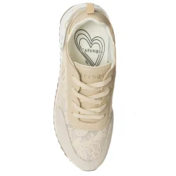 Femme CafèNoir Baskets^Sneakers Moana beige/doré - Talon 5 cm