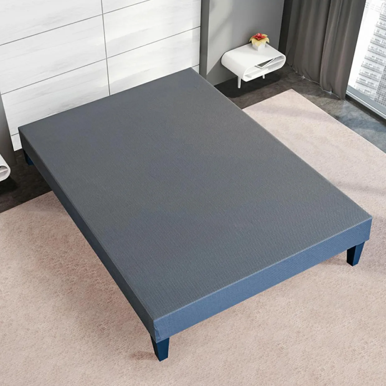 Sommier tapissier à lattes en Kit Délicatesse gris - 140x200 cm-Hypsom Best