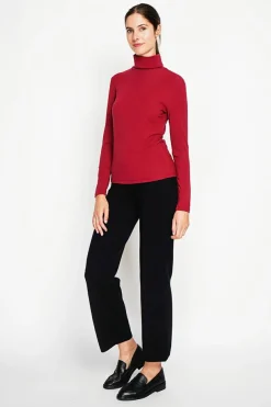 Femme Assuili Sweats^Sous-pull en Soie mélangée bordeaux
