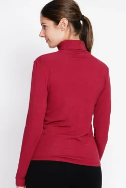 Femme Assuili Sweats^Sous-pull en Soie mélangée bordeaux